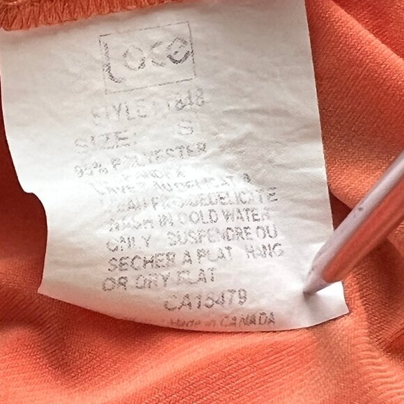 Lace Tunic Lagenlook V-Neck Pullover Pocket Orange Polyester Blend Size Small - Picture 4 of 5